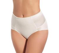 Selene, Braga Moldeadora de Mujer Cintura Alta con Motivo Floral Frontal, Braguita Sin Transparencias, Colección Violeta Control, Color Marfil, Talla S