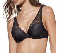 Selene - Araceli-B Sujetador Copa B con Aros Relleno Push Up Tipo Bralette realizado en Microfibra con blonda Encaje y Escote Pronunciado Color: Negro Talla: 105