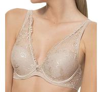 Selene, Bralette de Encaje con Copas Push-Up Moldeadoras y Aros, Sujetador de Mujer Colección Araceli, Color Tierra, Talla 105B