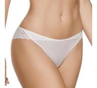 Selene, Brasileña Mujer en Encaje con Motivo Floral Transparente, Braguita de Cintura Baja, Colección Mara, Color Marfil, Talla L