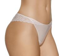 Selene, Brasileña Mujer en Encaje con Motivo Floral Transparente, Braguita de Cintura Baja, Colección Mara, Color Rosa, Talla S