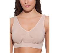 Selene, Brassiere Comfort Sin Aros y Sin Costuras, Sujetador Mujer con Relleno Extraíble, Colección Louise, Color Tierra, Talla XL