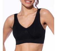 Selene, Brassiere Comfort Sin Aros y Sin Costuras, Sujetador Mujer con Relleno Extraíble, Colección Louise, Color Negro, Talla XXL