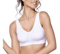 Selene, Brassiere Comfort Sin Aros y Sin Costuras, Sujetador Mujer con Relleno Extraíble, Colección Louise, Color Blanco, Talla XXL