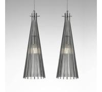 Selène Lámpara colgante Costa Rica, 2 luces, gris True