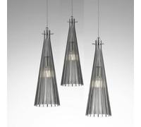 Selène Lámpara colgante Costa Rica, 3 luces, gris True