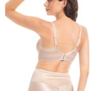 Selene Modelo Betty C. Sujetador SIN Aros Y SIN Relleno. con Cruzado DE TULES DE Control con Corte LÁSER Que MINIMIZA Las IRREGULARIDADES del COSTADO Y Las Axilas. Ref. 362, Tierra, 90 para Mujer