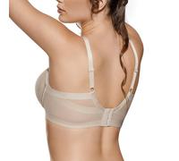 Selene, Sujetador Moldeador para Mujer, Sin Aros, con Banda Alta de Comodidad y Copas Acolchadas Decoradas, Colección Nadia, Color Tierra, Talla 105C