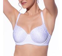 Selene, Sujetador de contención para mujer con aros anti-molestias y banda elástica, copas preformadas de tul, colección Norma, Color blanco., 100D