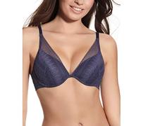 Selene, Sujetador de Encaje para Mujer, con Escote en V, Aros y Copas Acolchadas, Colección Martina, Color Negro, Talla 85B