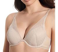 Selene, Sujetador de Encaje para Mujer, con Escote en V, Aros y Copas Acolchadas, Colección Martina, Color Tierra, Talla 100B