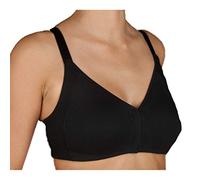 Selene, Sujetador de Mujer en Algodón Transpirable, Sin Aros ni Relleno, Colección Blanca, Color Negro, Talla 90E