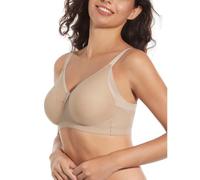 Selene, Sujetador Moldeador para Mujer, Sin Aros ni Relleno, con Banda Alta de Comodidad y Copas Decoradas, Colección Betty, Color Tierra, Talla 110D