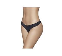 Selene, Tanga Mujer Efecto Seda, Braguita Sin Costuras, Colección 500, Color Negro, Talla S