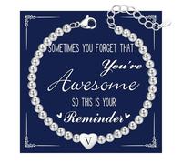 Seleneva Pulsera de plata de ley 925 con dije de corazón de la A a la Z, regalo para mamá, hija, hermana, amigos, cumpleaños, Navidad, joyería ajustable para mujer, talla única, Plata, No es una