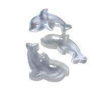 Selenite Dolphin Crystal Bowl - 3.93×1.96in / 10×5cm Hand-Carved Stone Dish for Jewelry Cleansing & Home Décor