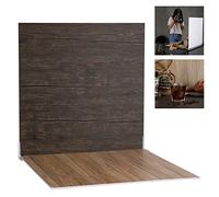 Selens 2 paneles de fondo para fotografía, 60 x 60 cm, textura de madera, para alimentos planos o fondo vertical, para estudio de fotos, pequeños productos, joyas, cosméticos, fotógrafo.