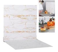 Selens 2X Fondo de Tableros Fotografía 60x60cm Kit Blanco Mármol Dorado Textura, Vertical de Mesa Plana para Estudio Fotográfico Producto Flat Lay Accesorios Alimentos Joyería Cosméticos