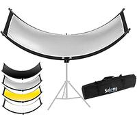 Selens 4 en 1 60x180CM Reflector de Luz Retrato Forma de U Curvado Iluminación Difusor Kit Ajustable para Fotografía Retrato Estudio Fotográfico
