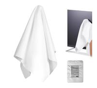 Selens 4 paños de limpieza de microfibra extragrandes, 40 x 40 cm, color blanco, para TV, OLED TV, navegador de coche, VR, monitor de ordenador, electrónica, gafas, ventanas de coche y más