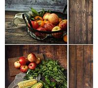 Selens 56 x 89 cm, fondo sin costuras, 2 en 1, textura de madera rústica, papel de fondo para fotografía retro, para alimentos, joyas, cosméticos, productos pequeños, patrón de doble cara