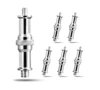 Selens 6 piezas estándar de 1/4 pulgadas a 3/8 pulgadas de metal macho adaptador de tornillo roscado para soporte de luz de estudio, adaptador de zapata caliente/zapata fría, súper abrazadera y