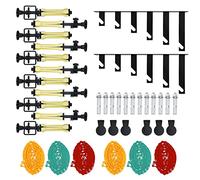 Selens 6 rollos de soporte de pared con sistema de soporte de fondo manual, incluye 2 ganchos, 6 cadenas, (12) barras de expansión, 12 tornillos de expansión