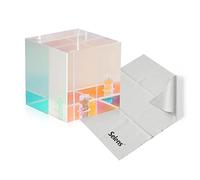 Selens Cube Prism Fotografía de vidrio óptico chapado de cristal profesional con agujero de 1/4 pulgadas, crea un efecto de arco iris ligero para enseñar espectro de luz, lente de cámara, fotógrafo