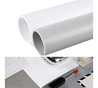 Selens Fondo de fotografía de PVC para alimentos, color blanco, gris, 50x100 cm, 2 piezas de vinilo para estudio fotográfico impermeable, joyería cosmética, grabación de video