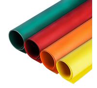 Selens Fondo de PVC 100 x 150 cm - 4 Unidades en Naranja, Rojo, Amarillo, Verde - Impermeable para Fotografía, Alimentos, Productos Cosméticos, Estudio y Vídeo