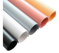 Selens Fondo de PVC de 50 x 100 cm, fondo de fotografía, fondo blanco, negro, gris, naranja, rosa, resistente al agua, mate, para fotografía, estudio fotográfico, 5 unidades (5 colores)
