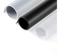 Selens Fondo de PVC para fotografía, 80 x 150 cm, blanco, negro, gris, fondo blanco, 3 unidades, resistente al agua, mate, para estudio fotográfico, retrato, producto plano, mesa de mesa