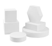 Selens Fotografía geométrica apoyos moldes de espuma de cubo 6 piezas blanco fondo apoyos espuma para joyas, cosméticos, perfumes, herramientas de formación, comida, exhibición de productos