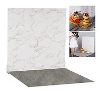 Selens - Juego de 2 lienzos de Fondo fotográfico (60 x 60 cm, mármol, Cemento Gris, Textura y Kit de Mesa Vertical Plana para Estudio de Fotos, Youtube, Foto, Producto de Comida, joyería cosmética