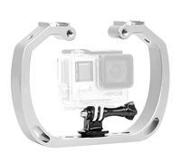 Selens Soporte de cámara de mano doble soporte estabilizador mango buceo equipo de fotografía subacuática con tornillo 1/4 y correa de mano para cámara deportiva Hero Xiaomi Yi SJCAM