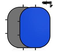 Selens - Telón de fondo azul y gris de 5 x 6.5 pies para fotografía, fondo de fotos plegable 2 en 1 con clip y funda de transporte para videos de YouTube, accesorios de estudio