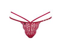Selente Love & Fun - Tanga para Mujer, Atractivo y cómodo, parcialmente como Exterior,Burdeos, L-XL