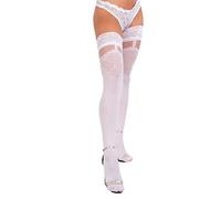 Selente Lovely Legs - Medias para mujer, sin soporte, varios modelos, 20-40 DEN, fabricadas en la UE, blanco-floral-40den, L
