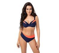 Selente My Secret - Bañador para Mujer, 2 Piezas, con armaduras y Gorros, ., Azul y Naranja, 90G