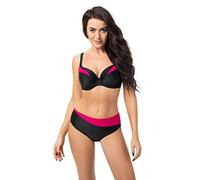 Selente My Secret - Bañador para Mujer, 2 Piezas, con armaduras y Gorros, ., Negro/Morado, 80E