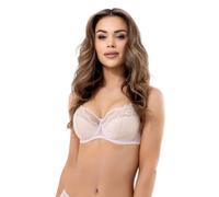 Selente My Secret - Sujetador con aros para mujer (fabricado en la UE) con ajuste ideal y muchos tamaños (copa C a copa K), Acolchado Beige Encaje, 100F