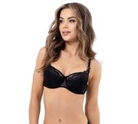 Selente My Secret - Sujetador con aros para mujer (fabricado en la UE) con ajuste ideal y muchos tamaños (copa C a copa K), Acolchado Negro Encaje, 95C