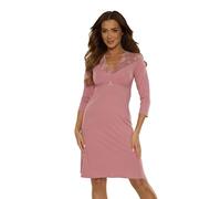 Selente Sweet Dreams - Camisón largo o corto para mujer con elegante encaje, Manga Larga Encaje Rosa Viejo, M