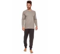 Selente Sweet Dreams - Pijama para hombre de algodón, talla M-6XL., Gris y gris, L