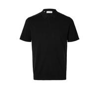 SELETED HOMME Polo Slhberg SS Knit Noos para Hombre, Negro, L