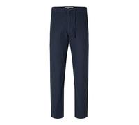 SELETED Homme SLH172-SLIMTAPE Brody Linen Pant Noos, Azul Oscuro (Dark Sapphire), XXL