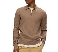SELETED HOMME Slhberg LS Half Zip Polo Noos, Teca/Detalle: Mezcla, L para Hombre