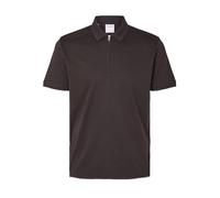 SELETED HOMME Slhfave Zip SS Polo Noos, Pastel de Chocolate, XXL Hombres