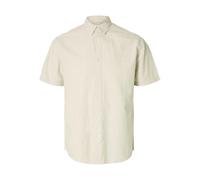 SELETED HOMME Slhreg-New Linen Shirt SS Noos Camisa de Manga Corta, Pure Cashmere, L Hombres