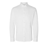 SELETED HOMME Slhslimbond-Pique Camiseta de Punto LS Noos Camisa, Blanco Brillante, L para Hombre